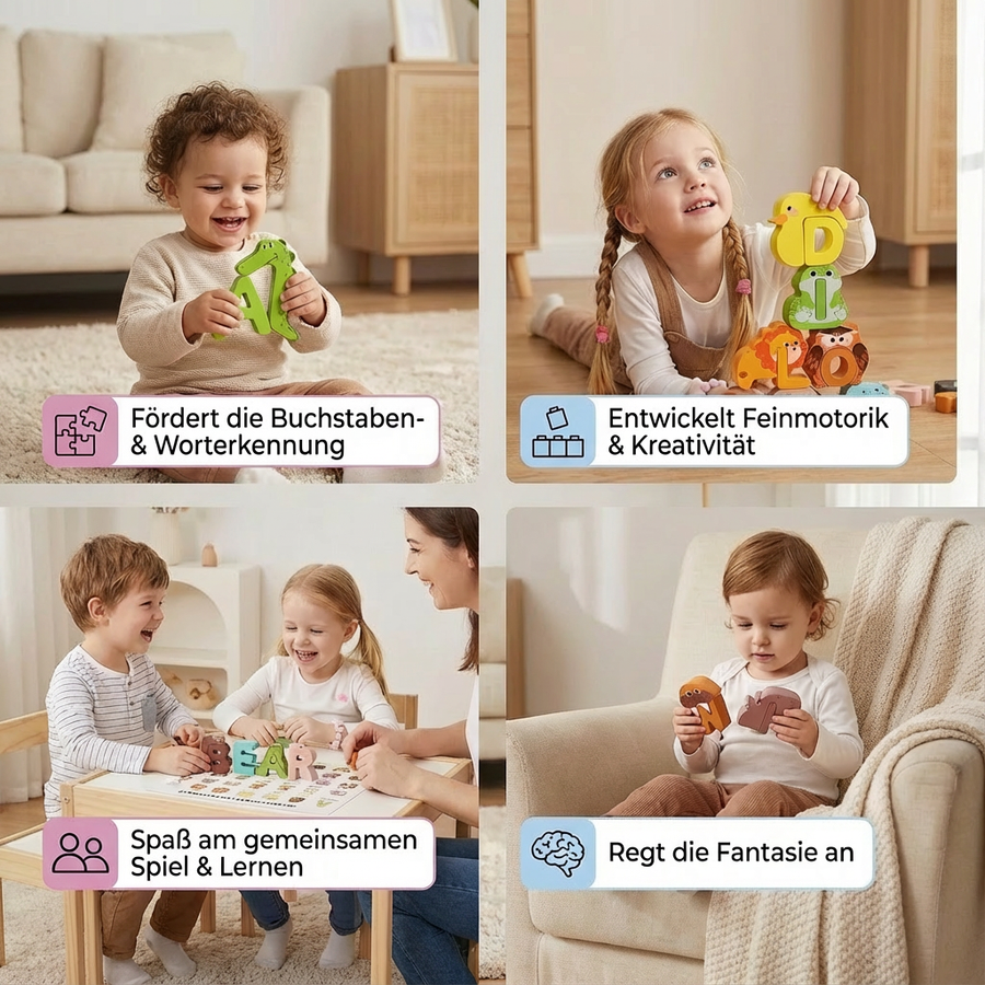 Kivono® - Houten Dieren Alfabet Puzzel