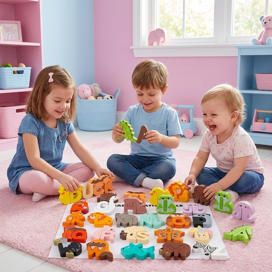 Kivono® - Houten Dieren Alfabet Puzzel